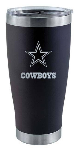 Dallas Cowboys 20oz Black Tumbler w/Etched Logo | Sports Fans Merchandise