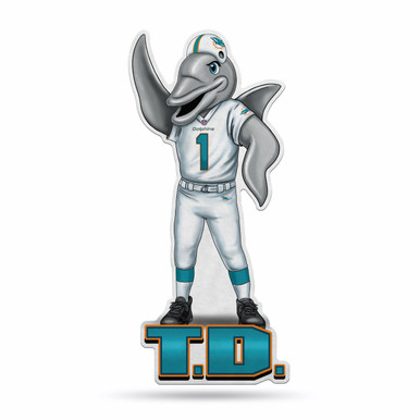 Miami Dolphins Pennant Shape Cut Mascot Design …