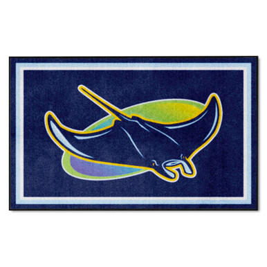 Tampa Bay Rays 4ft. x 6ft. Plush Area Rug Devil Ray Alternate Logo ...