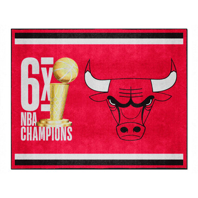 Chicago Bulls Dynasty 8ft. x 10ft. Plush Area Rug Bull Head Primary ...
