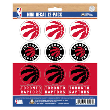Toronto Raptors 12 Count Mini Decal Sticker Pack 12 Various Logos ...