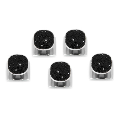 Pave Fans Stainless Steel with Black Pave Crystal 5-Studs | Sports Fans Merchnadise