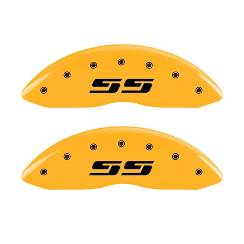 MGP 2 Caliper Covers Engraved Silverado SS Yellow Finish Blk Char 10 Chevy Silverado 1500 - 14207FSS3YL Photo - Primary