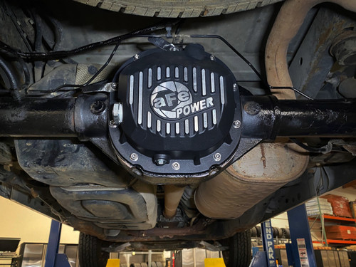 aFe 90-14 Ford F-150 Rear Differential Cover - Black w/ Machined Fins - 46-71410B Photo - Mounted