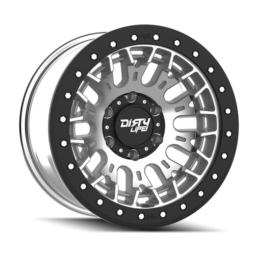 Dirty Life DT-3 17X9 6x139.7 -12 Offset - Machined Finish w/ Simulated Beadlock - 9317-7983M Photo - Primary