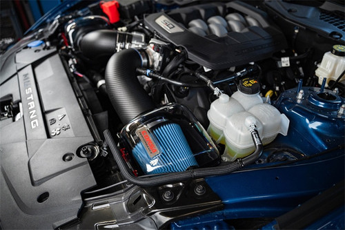 Corsa 2024+ Ford Mustang GT 5.0L Carbon Fiber Cold Air Intake w/ MaxFlow Oiled Air Filters - Matte - 44013MT Photo - Mounted