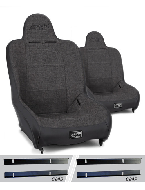 PRP Premier High Back Suspension Seats Kit for 03-06 Jeep Wrangler TJ (Pair) - Gray - A100110-C24-54 Photo - Primary