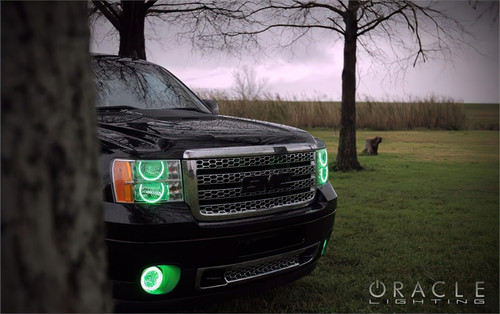 Oracle 08-13 GMC Sierra LED Round Ring Headlight Halo Kit - Blue - 2653-002 Photo - lifestyle view