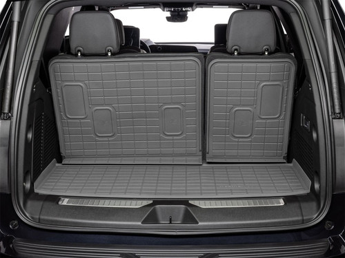 WeatherTech 21-26 Cadillac Escalade Behind 3rd Row Seating SeatBack Cargo Liners HP - Grey - 421716IM Photo - Mounted