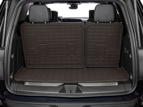 WeatherTech 21-26 Cadillac Escalade Behind 3rd Row Seating SeatBack Cargo Liners HP - Cocoa - 431716IM Photo - Mounted