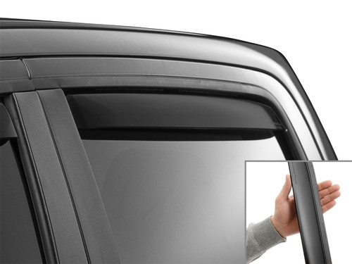 WeatherTech 19-26 Dodge Ram Truck Rear Rear Side Window Deflectors - Matte Blk - 81935IMB Photo - Mounted