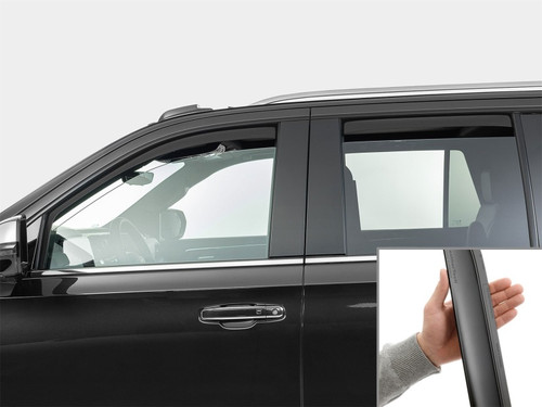 WeatherTech 21-26 Cadillac Escalade Front Rear Side Window Deflectors - Matte Blk - 821010IMB Photo - Mounted