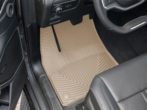 WeatherTech 22-26 Jeep Grand Wagoneer 1st Row Front All-Weather Floor Mats - Tan - W713TN Photo - Mounted