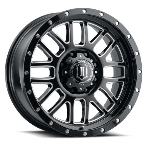 ICON Alpha 20x9 / 6x5.5 / 16mm / 5.625in BS Gloss Black Wheel w/ Milled Windows - 1220909056GBMW Photo - Primary