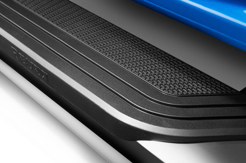RealTruck 15-26 Ford F150 / 17-26 Ford F250/F350 SD Super Cab Traxio 5in Nerf Bars - Stainless Steel - NBF25-80103-26S Photo - Close Up