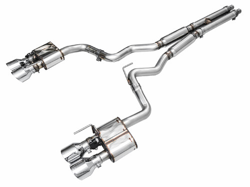 AWE Tuning 21-23 Ford Mustang Mach 1 SwitchPath Cat-Back Exhaust w/ Quad Chrome Silver Tips - 3025-42551 Photo - Primary