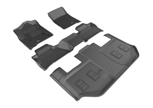 3D MAXpider 2015-2020 Chevrolet Suburban Kagu 1st & 2nd & 3rd Row Floormats - Black - L1CH05801509 Photo - Primary
