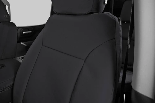 Covercraft 07-13 Chevrolet Avalanche/Silverado/ Endura PrecisionFitFront Row Seat Covers - Blk/Blk - GTC1160ABENBK Photo - out of package