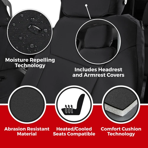 Covercraft 22-24 Chevrolet Silverado Endura PrecisionFitFront Row Seat Covers - Charcoal/Silver - GTC4324ABENCS Photo - out of package
