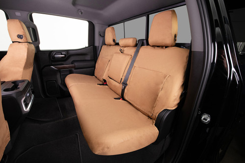 Covercraft 21-23 Chevrolet Tahoe Polycotton SeatSaver Custom Front Row Seat Covers - Tan - SS3490PCTN Photo - out of package