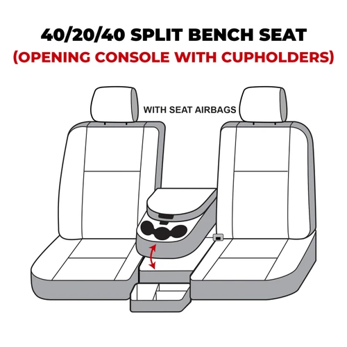 Covercraft 19-24 Ram 2500/3500 Fr 40/20/40 Endura RAM Logo SeatSaver Custom Front Row Seat Covers - SSR3484FR11WFBK Photo - out of package