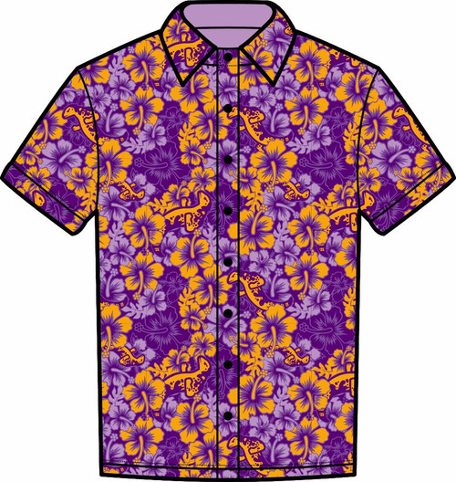 Gila Monster Hawaiian Floral Shirt