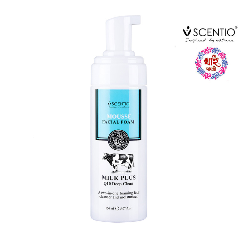 Scentio Milk Plus Q10 Deep Clean Mousse Facial Foam (150 Ml)