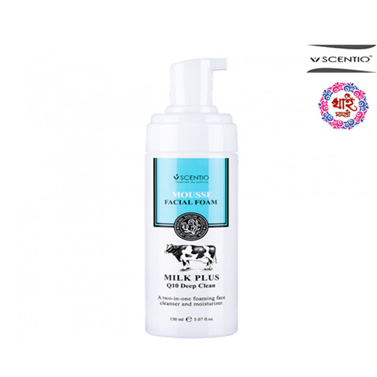 SCENTIO MILK PLUS Q10 DEEP CLEAN MOUSSE FACIAL FOAM 30ml