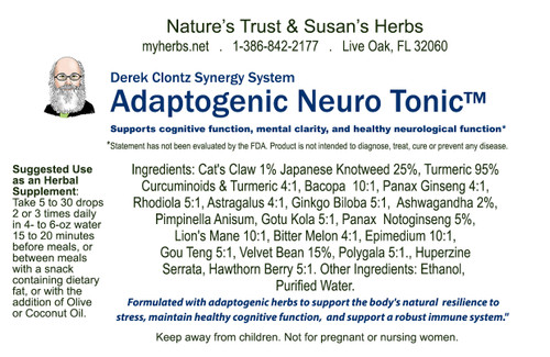 Adaptogenic Neuro Tonic™, Derek Clontz Synergy System, 4-oz