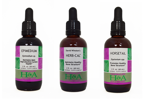 Osteo Support Program—Epimedium, Horsetail, Herb-Cal Spagyric Extracts, Herbalist-Alchemist, Derek Clontz Synergy