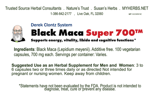 Black Maca Super 700™, 100 capsules, Derek Clontz Synergy™
