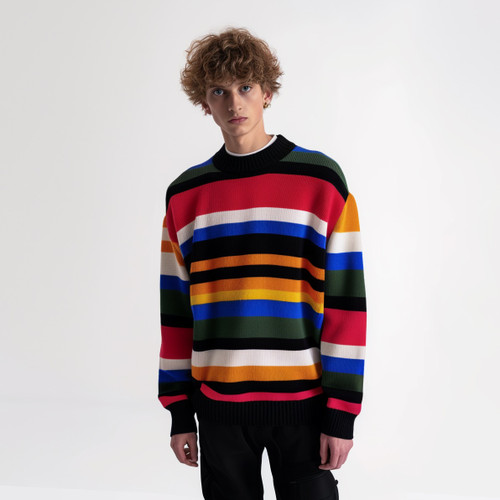 Rainbow Retro Ribbed Sweater
