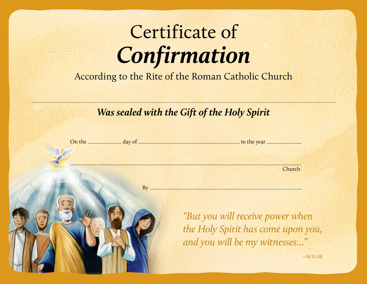 catholic confirmation certificate template