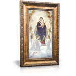 Queen of Angels - Framed Canvas 6" x 11" (Including gold frame: 9.5" x 14.5")