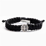 One Love One World Benedictine One Blessing Bracelet for Him-(Black/Silver)