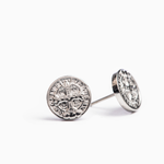 Benedictine Stud Earrings-(Silver)