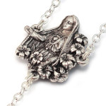 Fatima Lily Blush & Silver Rosary