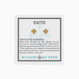 Faith Stud Earrings-(Silver)