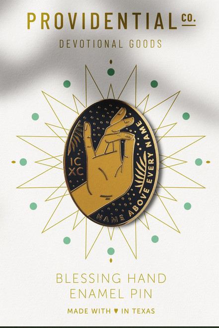 Blessing Hand of Christ – Black + Gold Pin