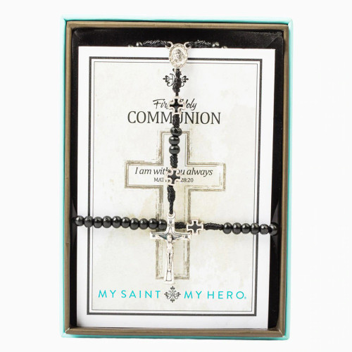 First Communion Set-For Boys-(Black/Silver)