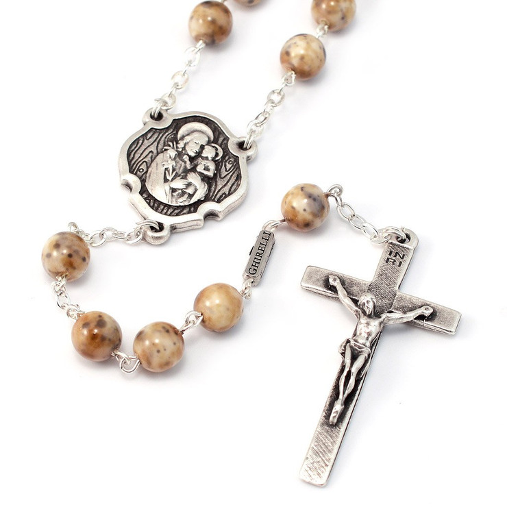 St. Joseph Rosary in Antique Silver