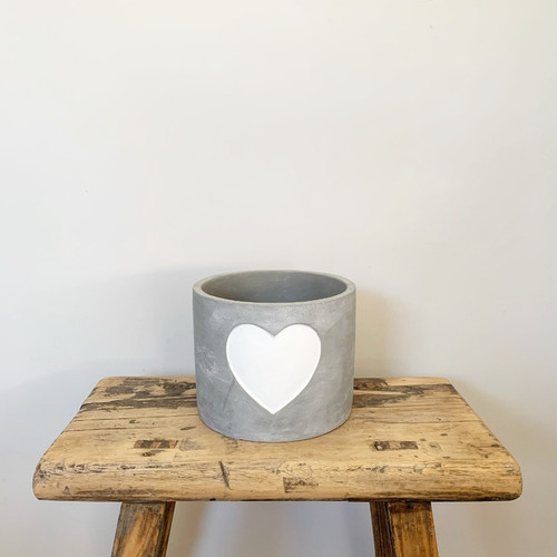 Small Cement Heart Pot