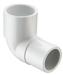409-015 1-1/2" PVC SPIGOT x SLIP 90 ELL
