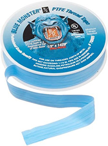 70885 1/2" x 1429" BLUE MONSTER PTFE TAPE MEDIUM DENSITY 70885 1/2" x 1429" BLUE MONSTER PTFE TAPE MEDIUM DENSITY