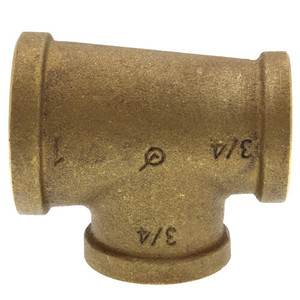 1" x 3/4" x 3/4" BRASS TEE
