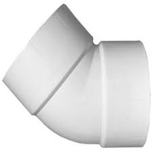 6" PVC/DWV  45-DEGREE ELBOW