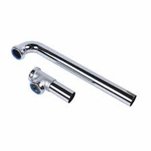 PASCO 1-1/2" x 16" 17ga CHROME PLATED END OUTLET WASTE w/BAFFLE