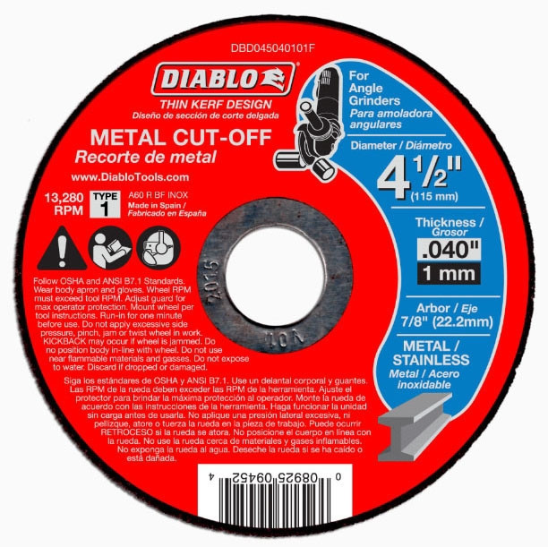 DIABLO 4-1/2" x .040"x7/8" METAL