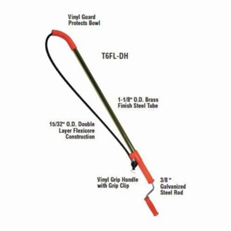 GENERAL WIRE T6FL-DH CLOSET AUGER WITH DOWN HEAD