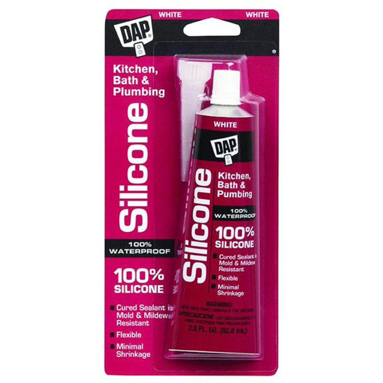 DAP 00750 100% SILICONE KITCHEN & BATH WHITE 2.8oz